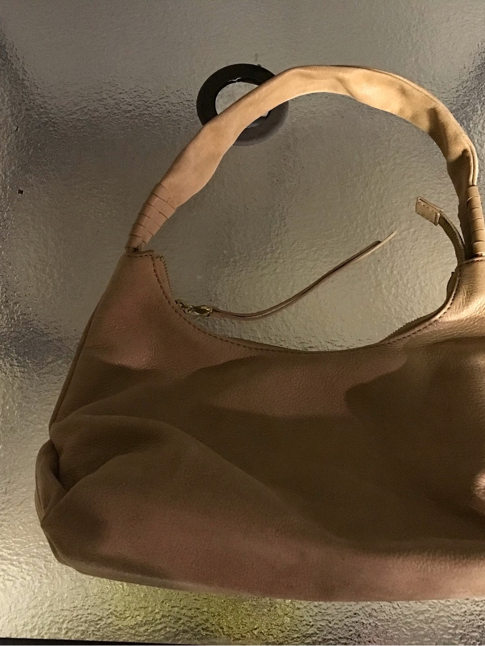Women’s Leather Hobo Bag in Taupe